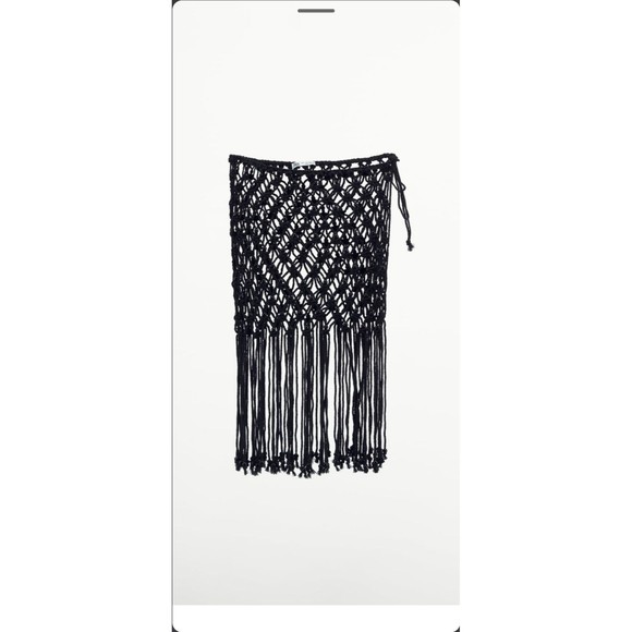 Zara fringed mesh skirt swimsuit cover up - Picture 6 of 10